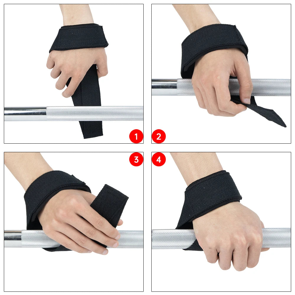 MKAS 1 Pair Gym Lifting Straps Fitness Gloves Anti-slip Hand Wraps Wrist Straps Support For Weight Lifting Powerlifting Training
