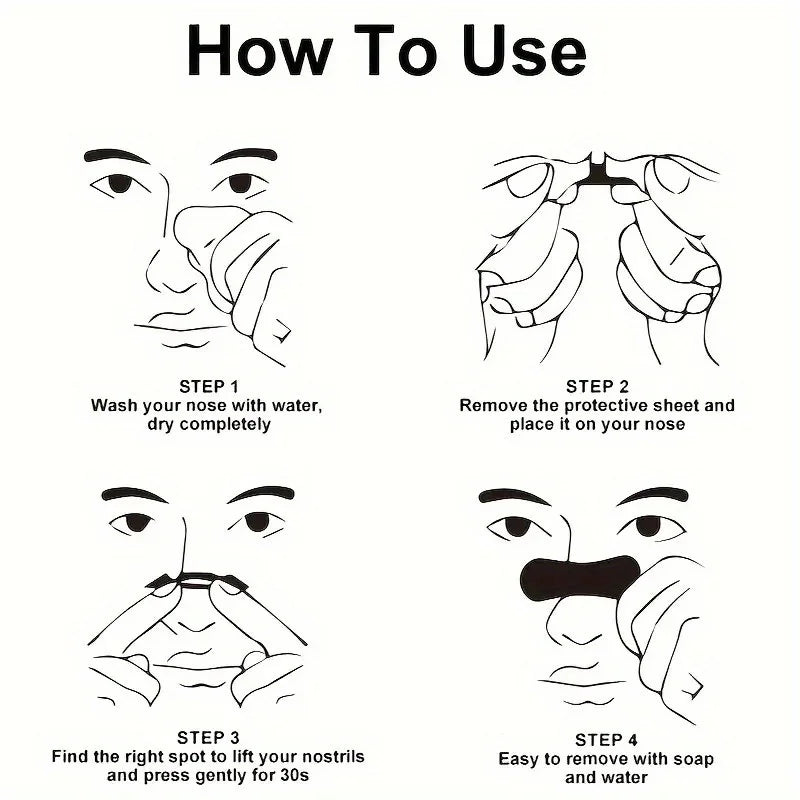 30pcs Black  Anti-Snoring Nose Strips, Right Way Stop Snoring Sleeping Aid Device Easier Breath Improve Sleep