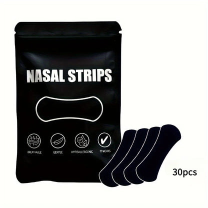 30pcs Black  Anti-Snoring Nose Strips, Right Way Stop Snoring Sleeping Aid Device Easier Breath Improve Sleep