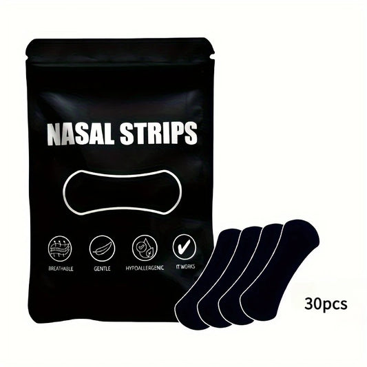 30pcs Black  Anti-Snoring Nose Strips, Right Way Stop Snoring Sleeping Aid Device Easier Breath Improve Sleep